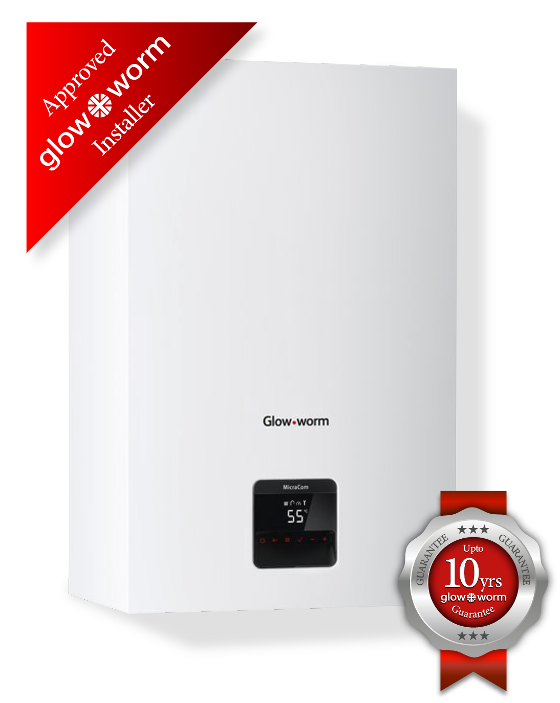 A Glow Worm boiler with upto 10 years guarantee